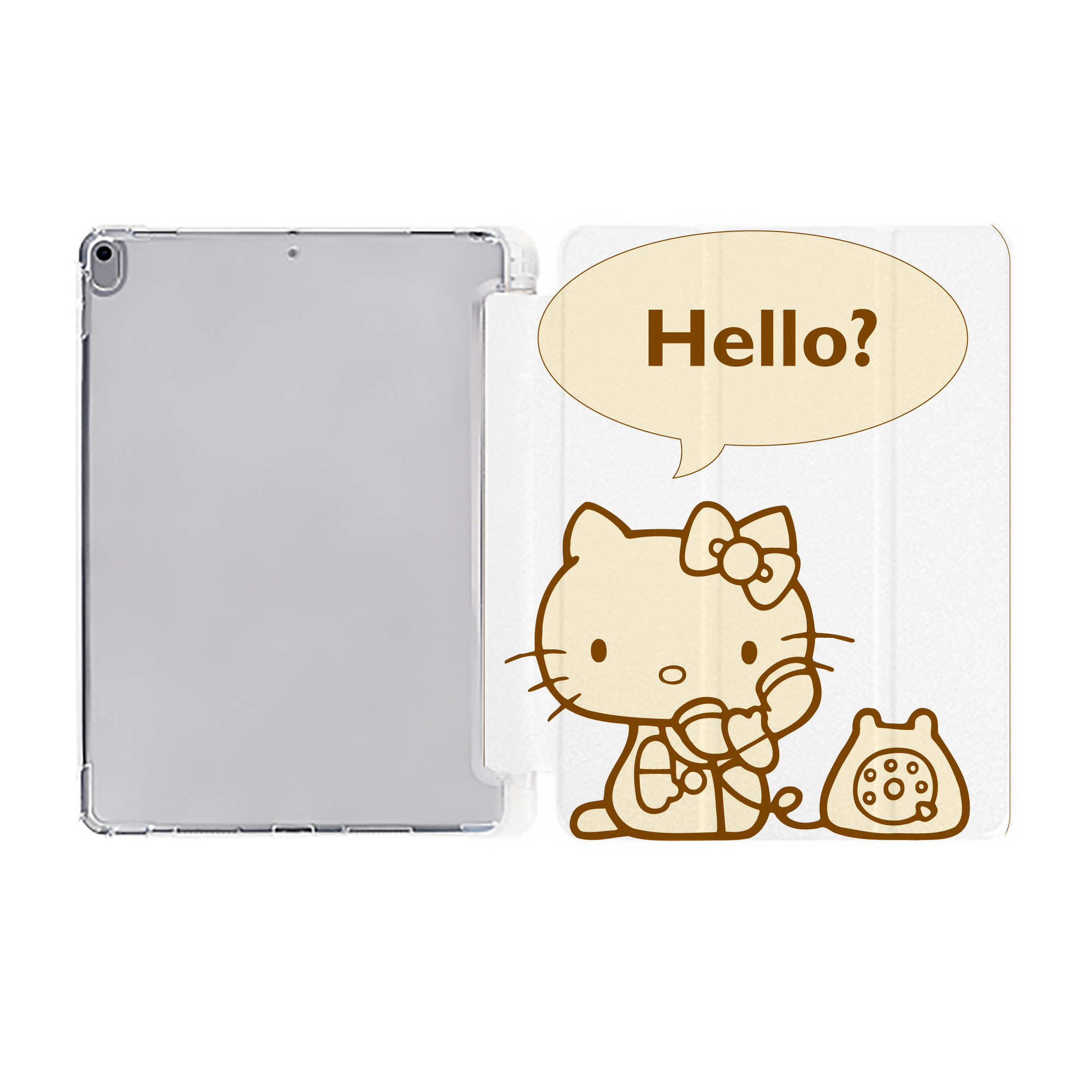 （画像用） Hello Kitty ハローキティ IPad ケース ペン収納付き 三つ折りスタンド PUレザー×シリコン 対応機種9.5/10.5/10.9インチ